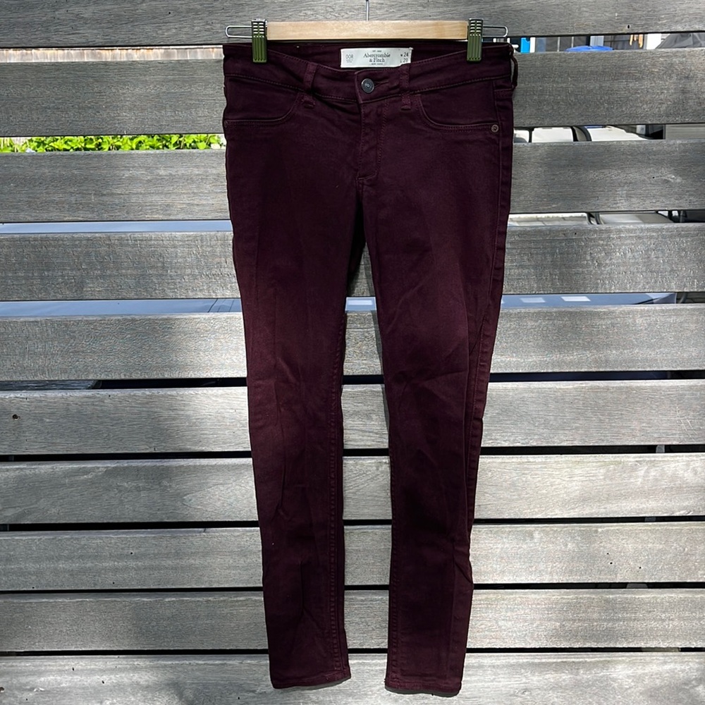Abercrombie and Fitch Skinny Jeans Burgundy Size 00 Regular